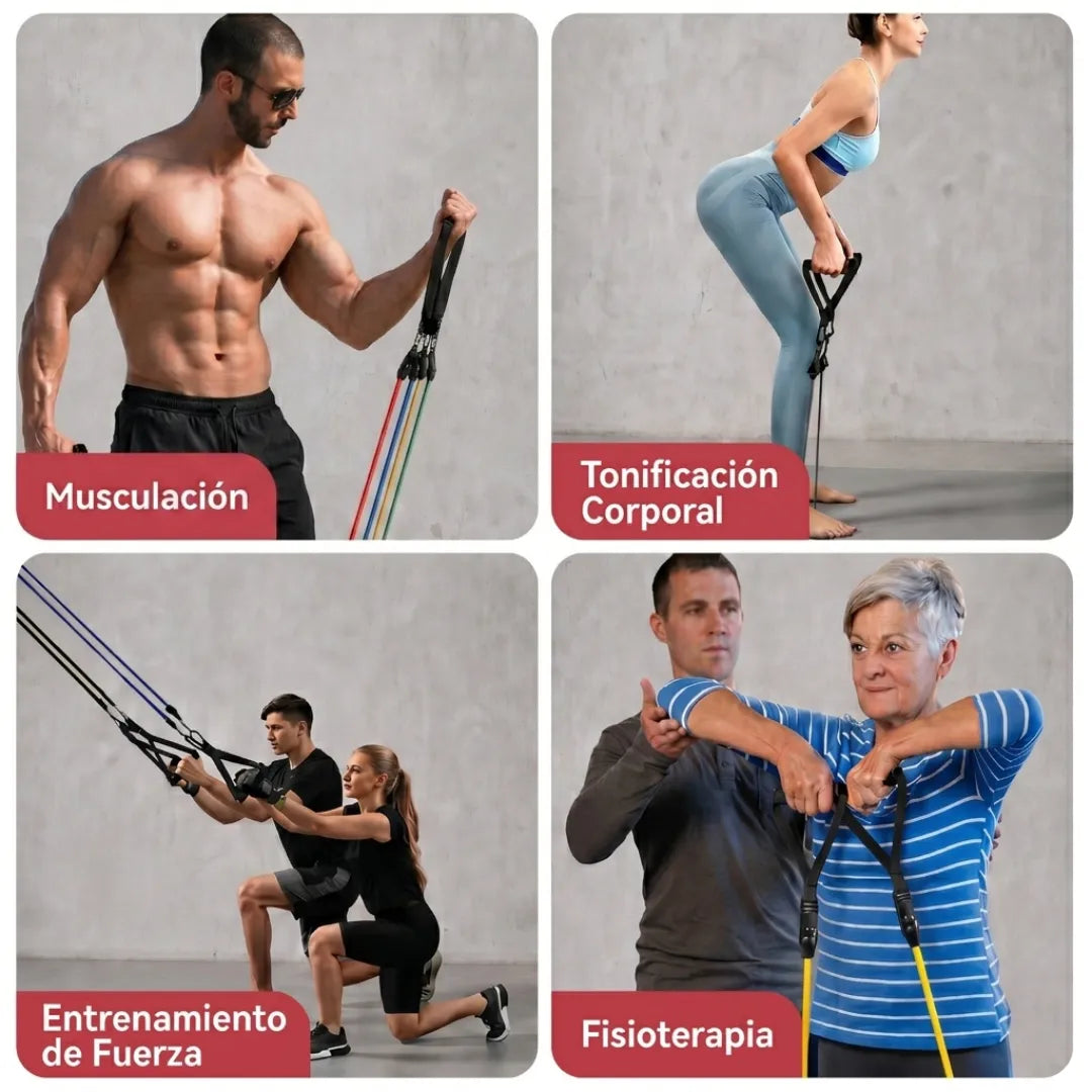 Kit Bandas Tubulares 11 en 1 – Gimnasio Portátil +33kg