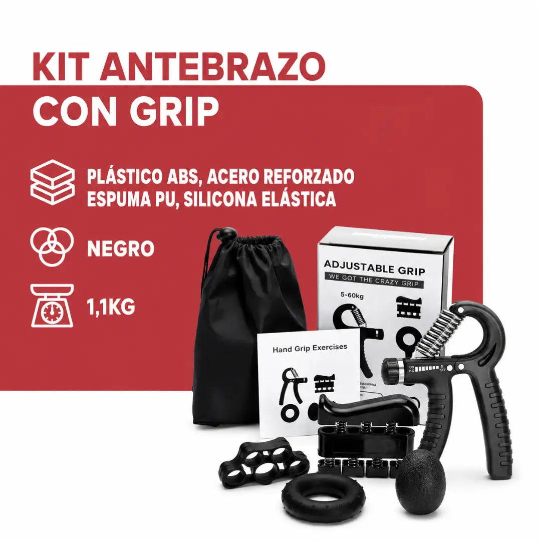 Kit IronGrip 5 en 1 - Ajustable hasta 60kg