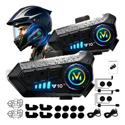 Intercomunicador Bluetooth V10 para Casco - Llamadas y GPS Sin Distracciones