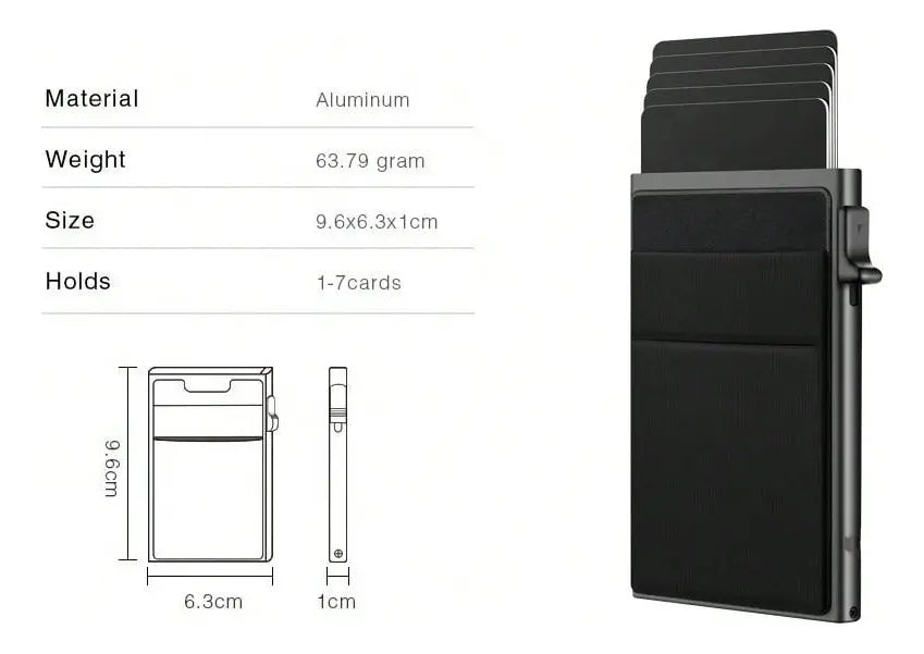 CarbonWallet™ Billetera Minimalista – Seguridad RFID y Diseño Slim