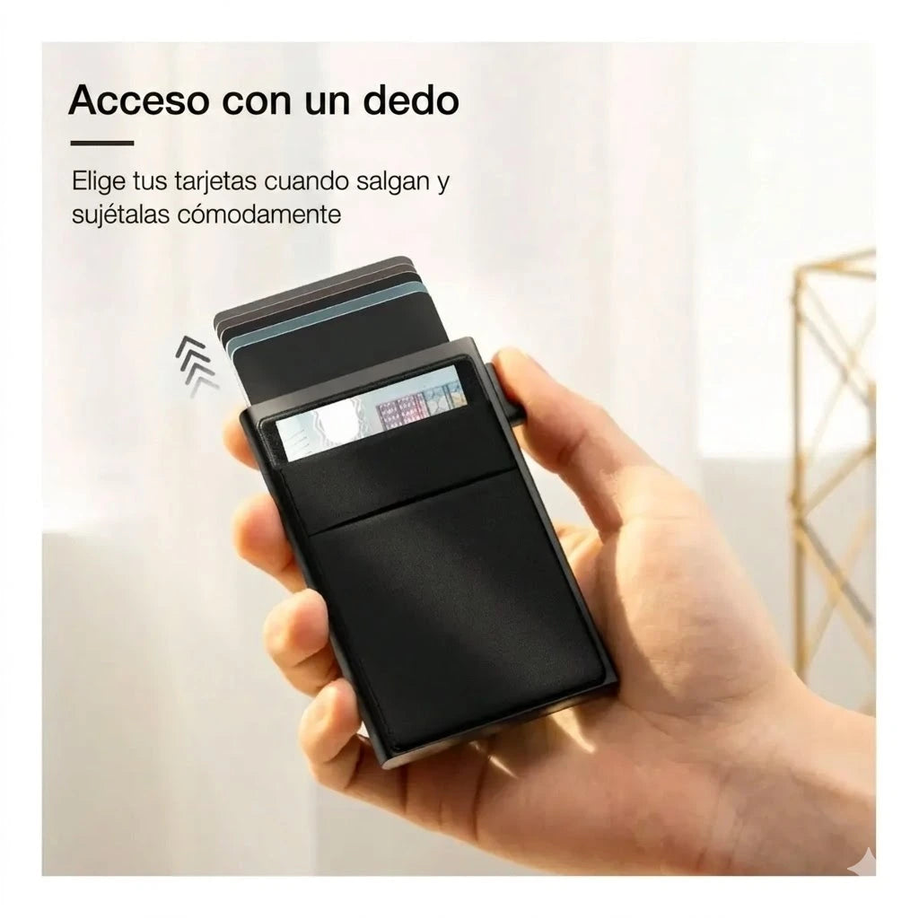 CarbonWallet™ Billetera Minimalista – Seguridad RFID y Diseño Slim